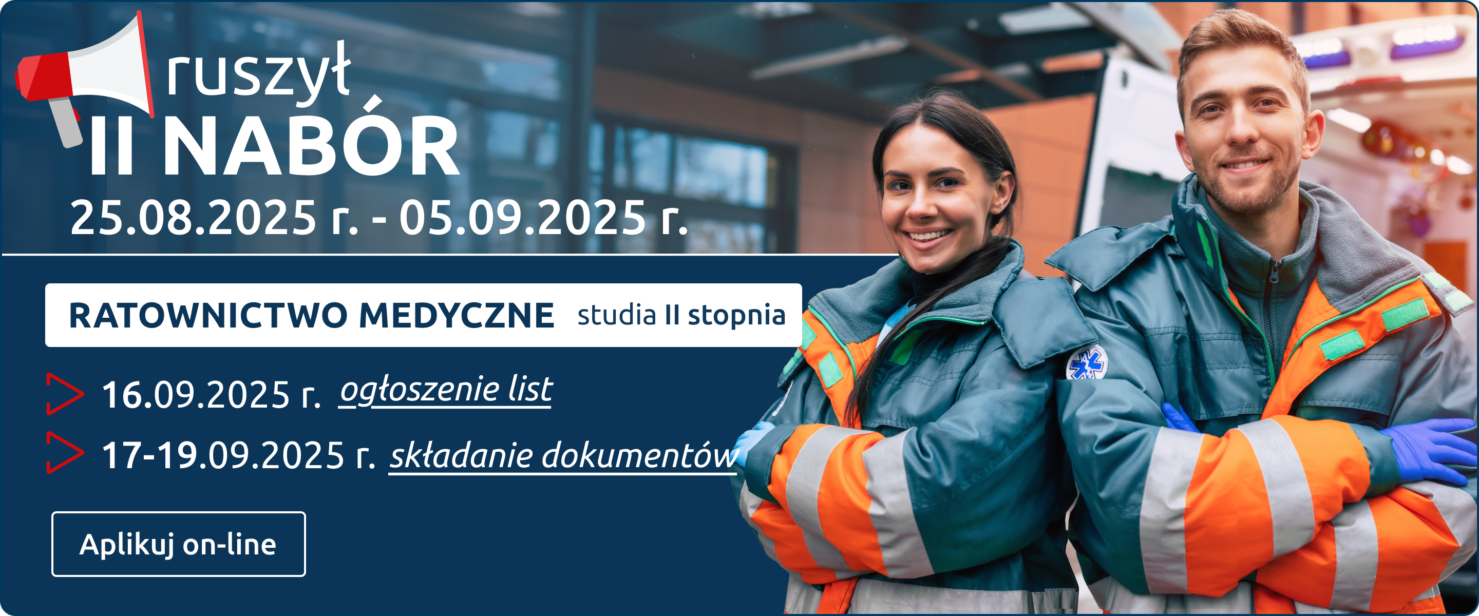Nowy nabór - ratownictwo medyczne II stopnia